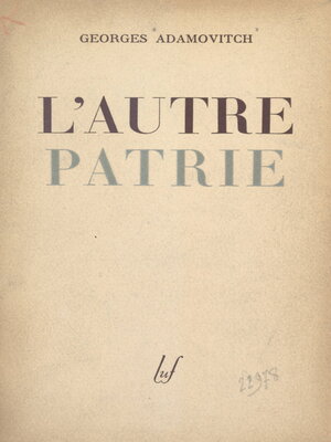 cover image of L'autre patrie